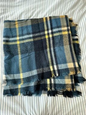 Blue Plaid Lightweight Wrap Scarf
